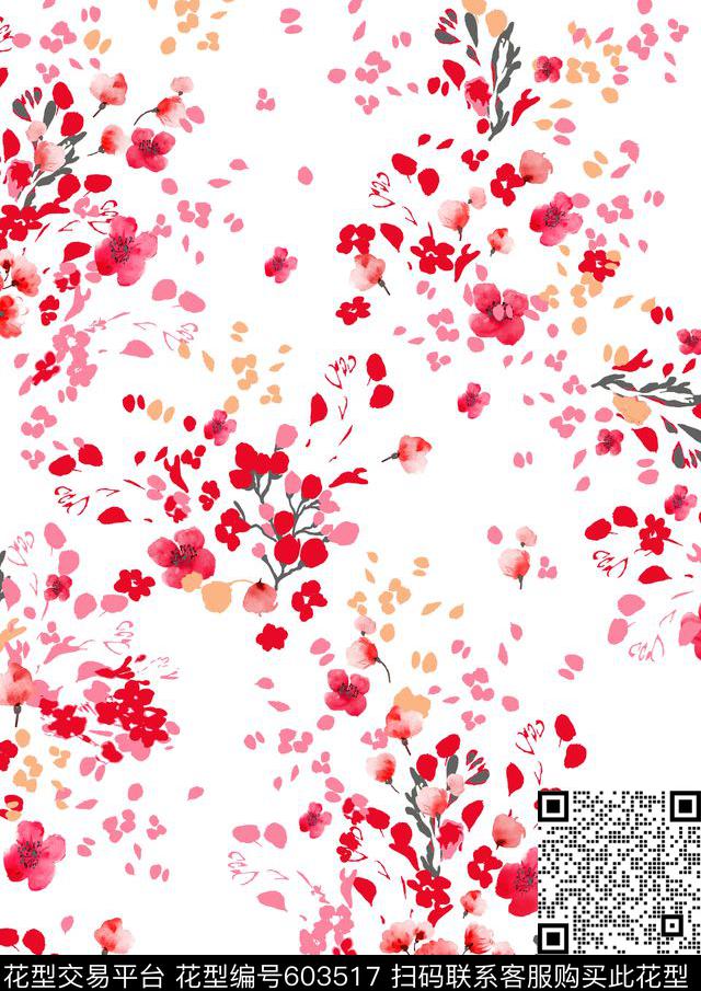 花卉传统印花华亿平台下载（图片编号: 603517） - 瓦栏（Walan）