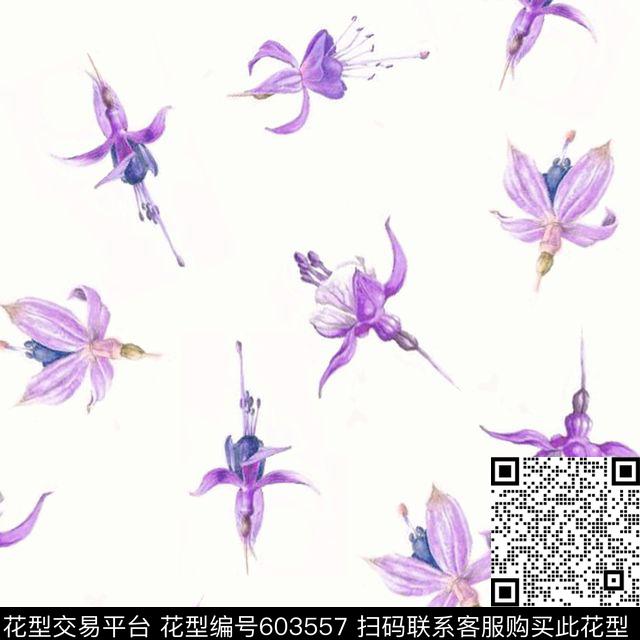 手绘花卉彩铅花朵女装小碎花传统印花华亿平台下载（图片编号: 603557） - 瓦栏（Walan）