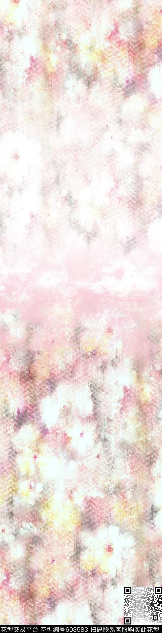 小碎花油画花卉数码印花华亿平台下载（图片编号: 603583） - 瓦栏（Walan）