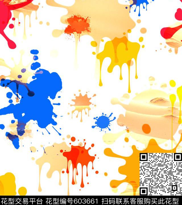 动感彩绘抽象数码印花华亿平台下载（图片编号: 603661） - 瓦栏（Walan）