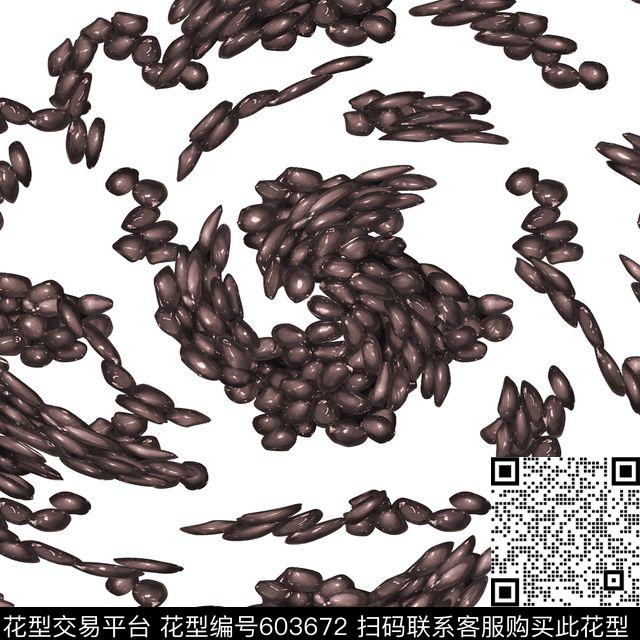 抽象不规则漩涡数码印花华亿平台下载（图片编号: 603672） - 瓦栏（Walan）