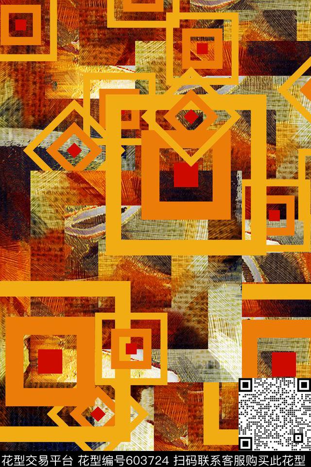 欧美风几何原创数码印花华亿平台下载（图片编号: 603724） - 瓦栏（Walan）
