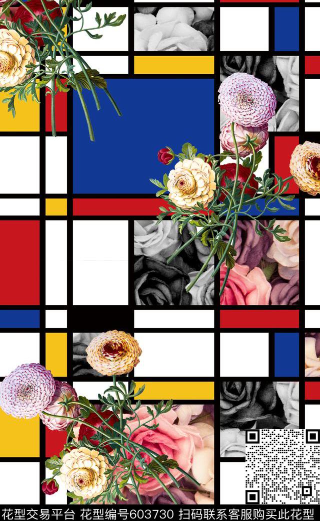 曼陀罗三色堇绣球花数码印花华亿平台下载（图片编号: 603730） - 瓦栏（Walan）