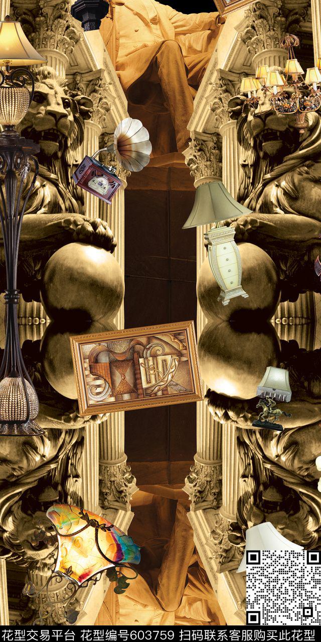 夹克复古灯饰数码印花华亿平台下载（图片编号: 603759） - 瓦栏（Walan）