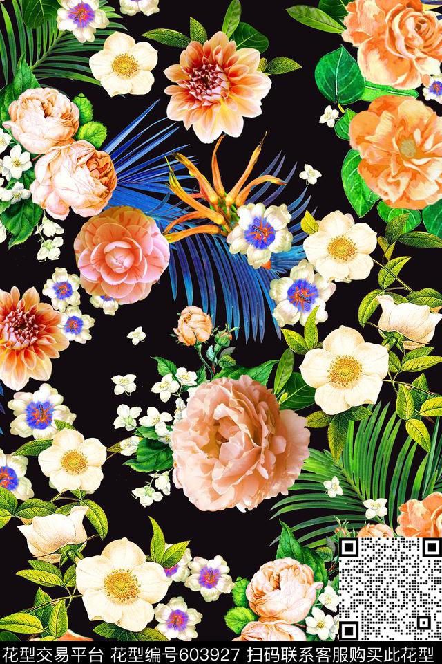 乱花花朵花卉数码印花华亿平台下载（图片编号: 603927） - 瓦栏（Walan）