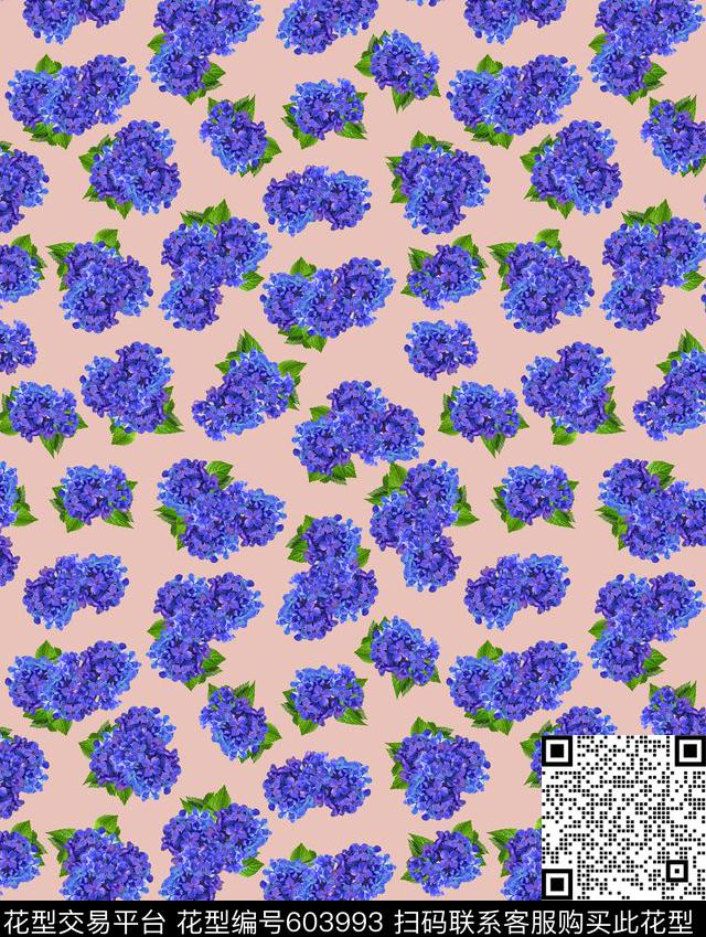 时尚花卉简单数码印花华亿平台下载（图片编号: 603993） - 瓦栏（Walan）