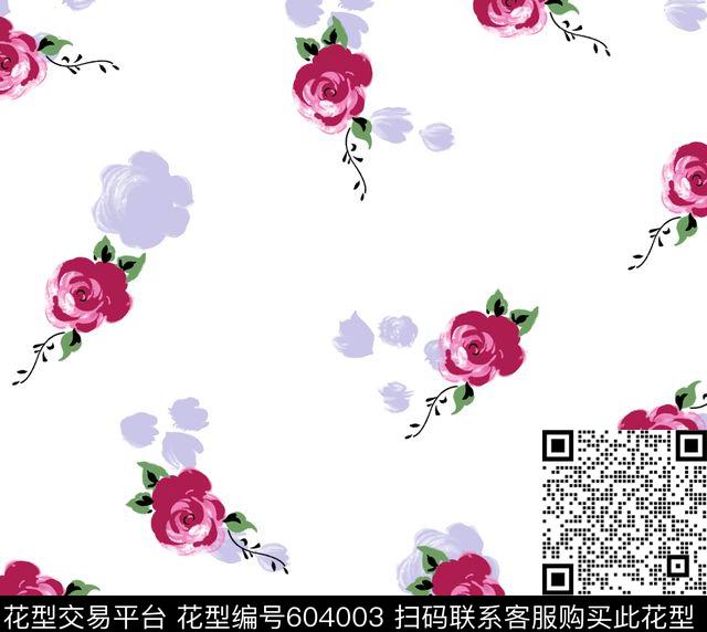小碎花花朵甜美数码印花华亿平台下载（图片编号: 604003） - 瓦栏（Walan）