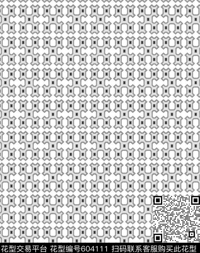 几何男装方格传统印花华亿平台下载（图片编号: 604111） - 瓦栏（Walan）