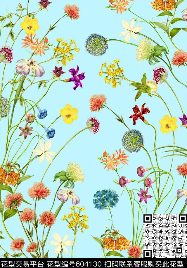 古驰花卉花枝数码印花华亿平台下载（图片编号: 604130） - 瓦栏（Walan）