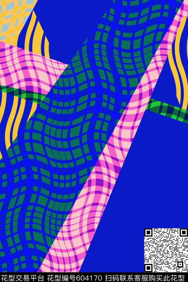 菱形色块不规则几何传统印花华亿平台下载（图片编号: 604170） - 瓦栏（Walan）