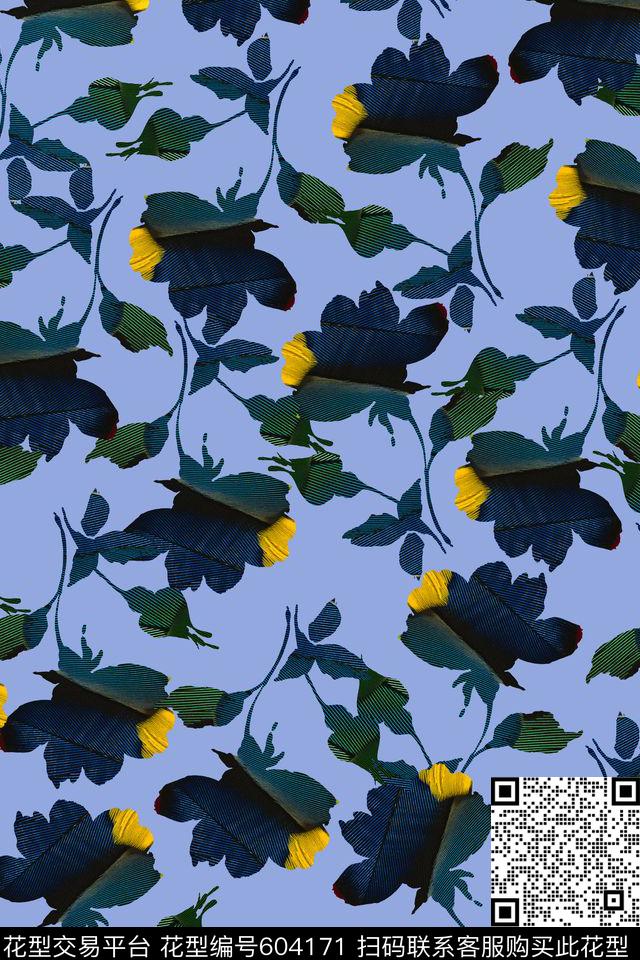 花朵花卉数码印花华亿平台下载（图片编号: 604171） - 瓦栏（Walan）