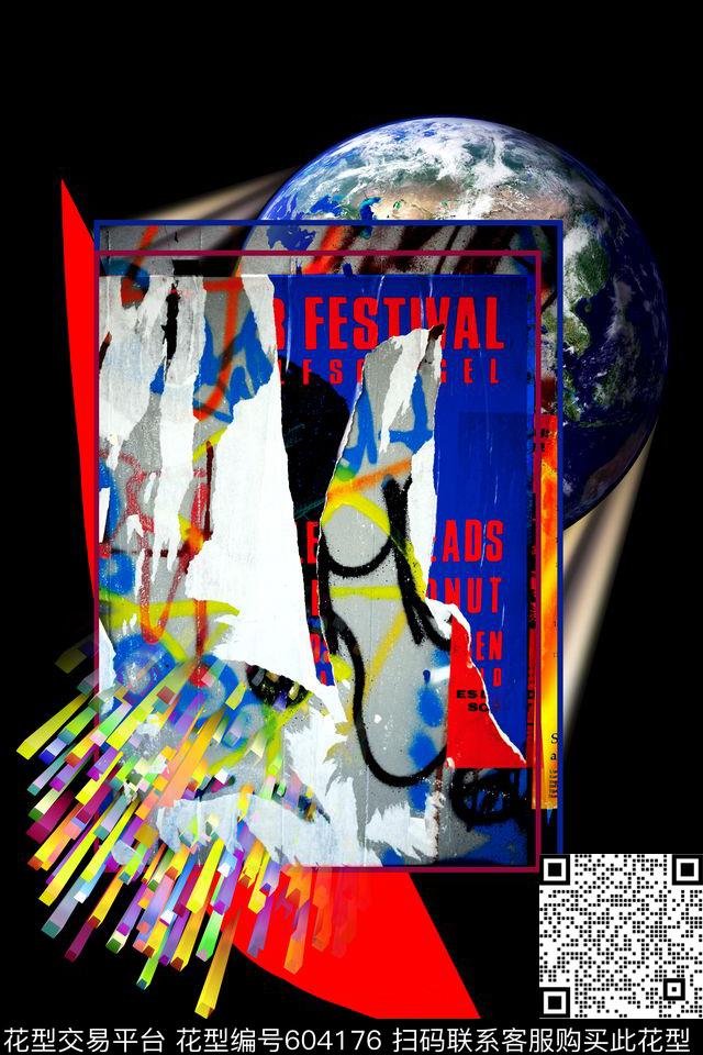 切割不规则几何色块数码印花华亿平台下载（图片编号: 604176） - 瓦栏（Walan）