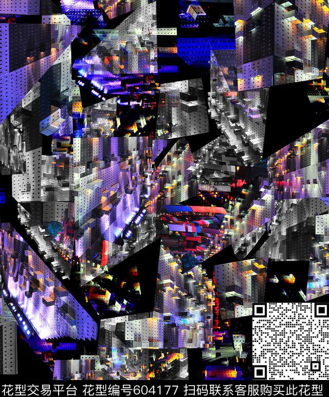 不规则几何切割建筑数码印花华亿平台下载（图片编号: 604177） - 瓦栏（Walan）