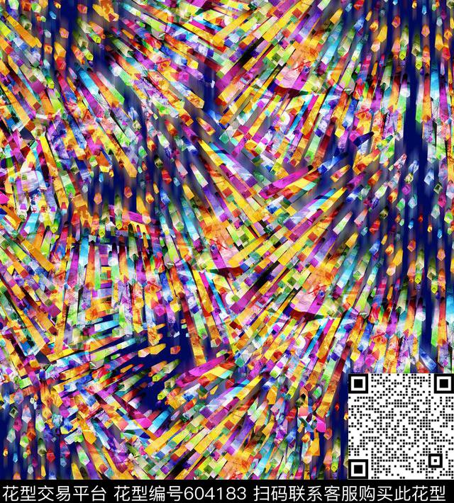 几何色块方块数码印花华亿平台下载（图片编号: 604183） - 瓦栏（Walan）