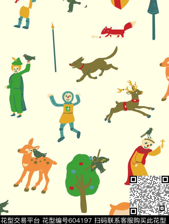 欧式欧美工笔画传统印花华亿平台下载（图片编号: 604197） - 瓦栏（Walan）