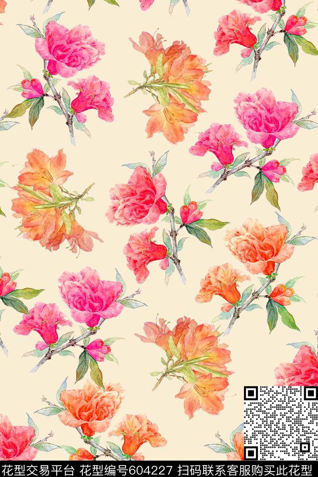 花朵女装花卉数码印花华亿平台下载（图片编号: 604227） - 瓦栏（Walan）