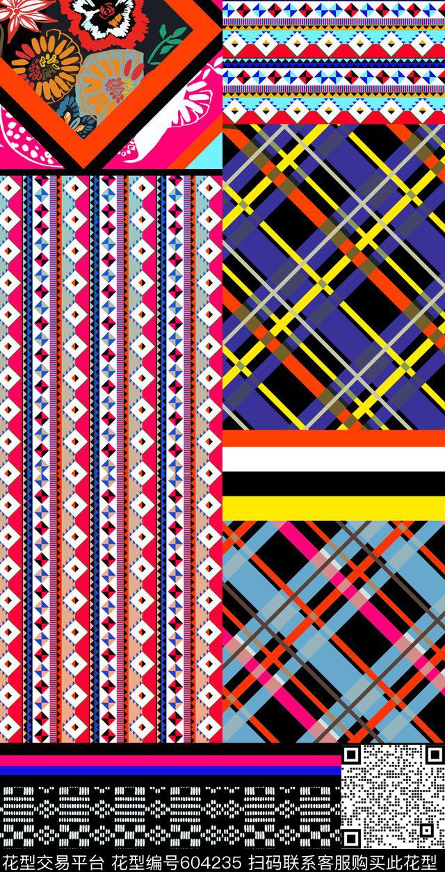 民族元素、几何、格子、条纹几何数码印花华亿平台下载（图片编号: 604235） - 瓦栏（Walan）