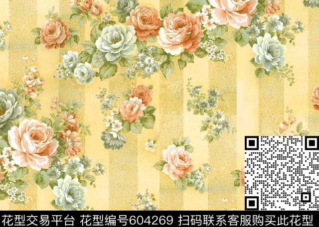田园服装花卉传统印花华亿平台下载（图片编号: 604269） - 瓦栏（Walan）