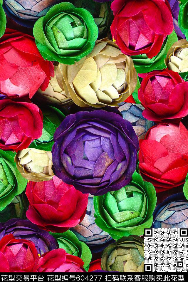 玫瑰花朵花卉数码印花华亿平台下载（图片编号: 604277） - 瓦栏（Walan）