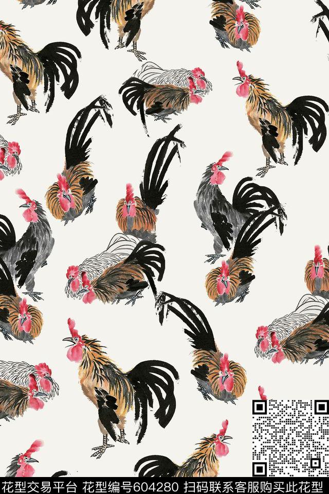 花鸟趣味数码印花华亿平台下载（图片编号: 604280） - 瓦栏（Walan）