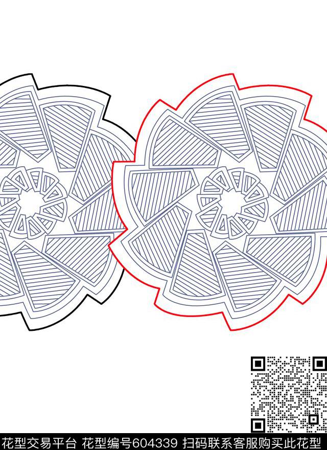 时尚女装衬衫裙款几何条纹传统印花华亿平台下载（图片编号: 604339） - 瓦栏（Walan）