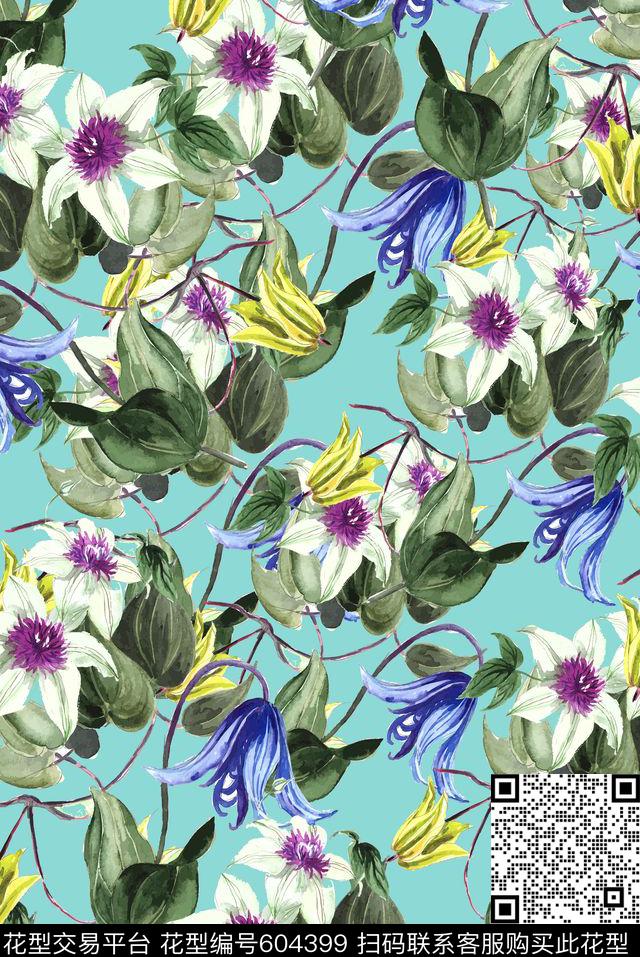 花朵花卉数码印花华亿平台下载（图片编号: 604399） - 瓦栏（Walan）