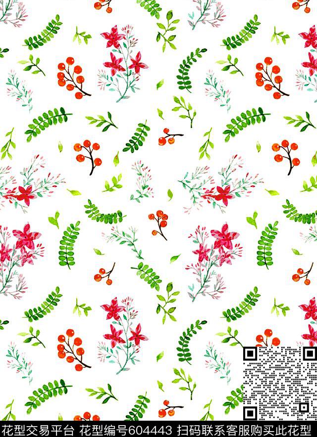 童装小碎花热带叶子。数码印花华亿平台下载（图片编号: 604443） - 瓦栏（Walan）
