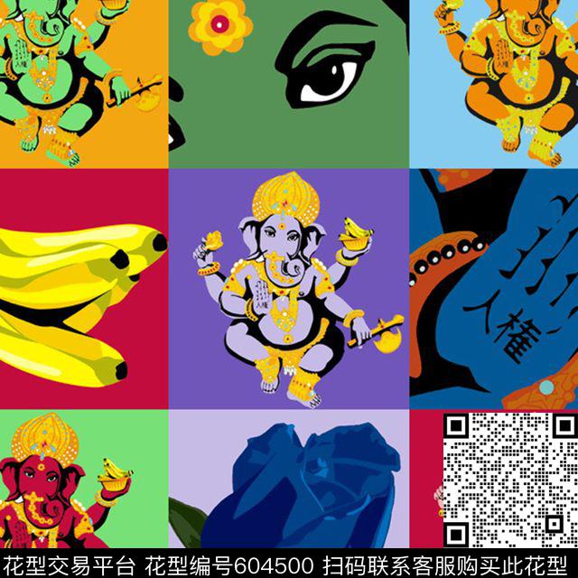 手绘童装卡通数码印花华亿平台下载（图片编号: 604500） - 瓦栏（Walan）