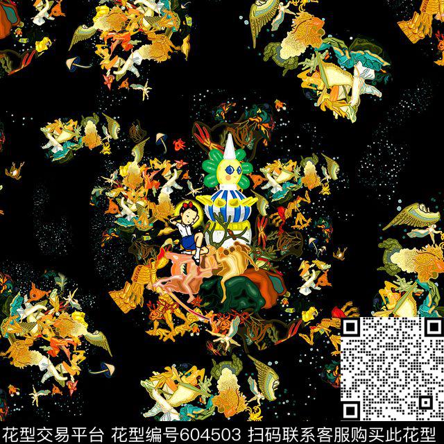 童装趣味小女孩数码印花华亿平台下载（图片编号: 604503） - 瓦栏（Walan）