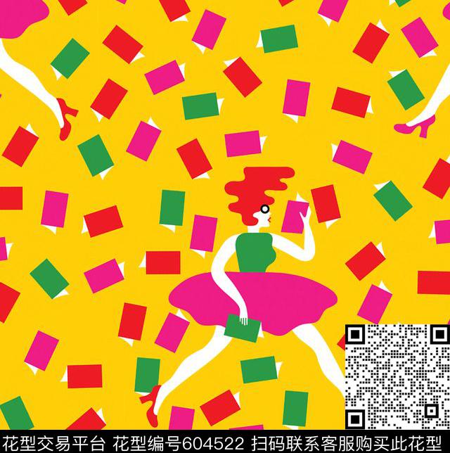 趣味几何方格传统印花华亿平台下载（图片编号: 604522） - 瓦栏（Walan）