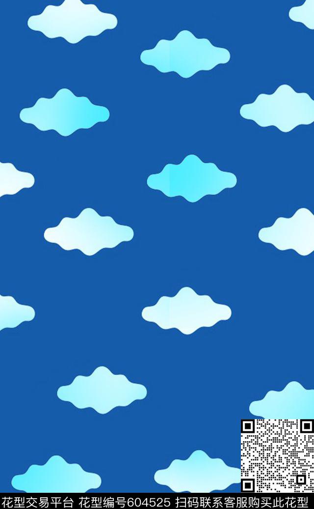 趣味云朵童装传统印花华亿平台下载（图片编号: 604525） - 瓦栏（Walan）