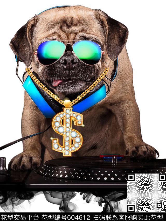 趣味宠物狗数码印花华亿平台下载（图片编号: 604612） - 瓦栏（Walan）
