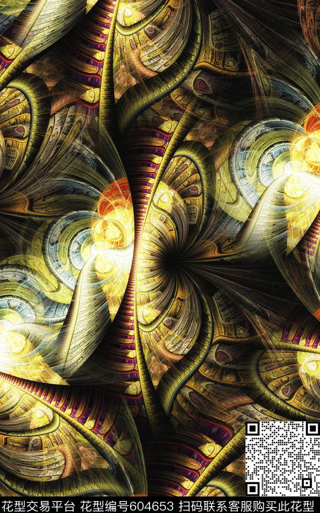 纹理分形炫彩数码印花华亿平台下载（图片编号: 604653） - 瓦栏（Walan）
