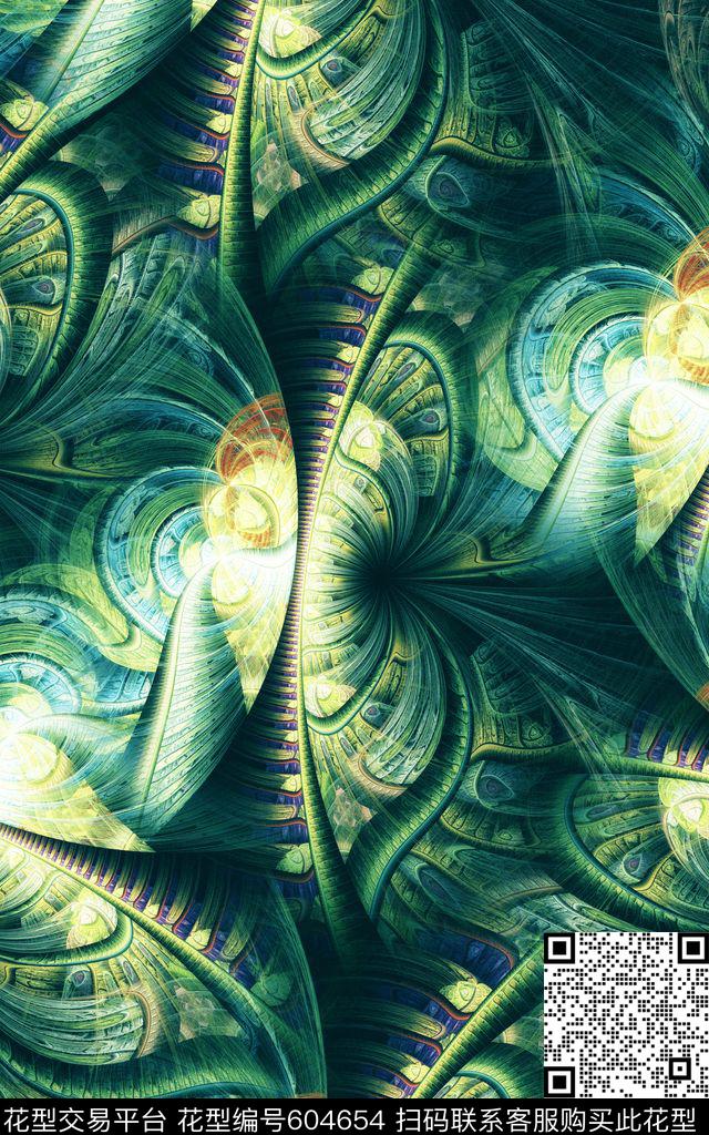 纹理分形炫彩数码印花华亿平台下载（图片编号: 604654） - 瓦栏（Walan）