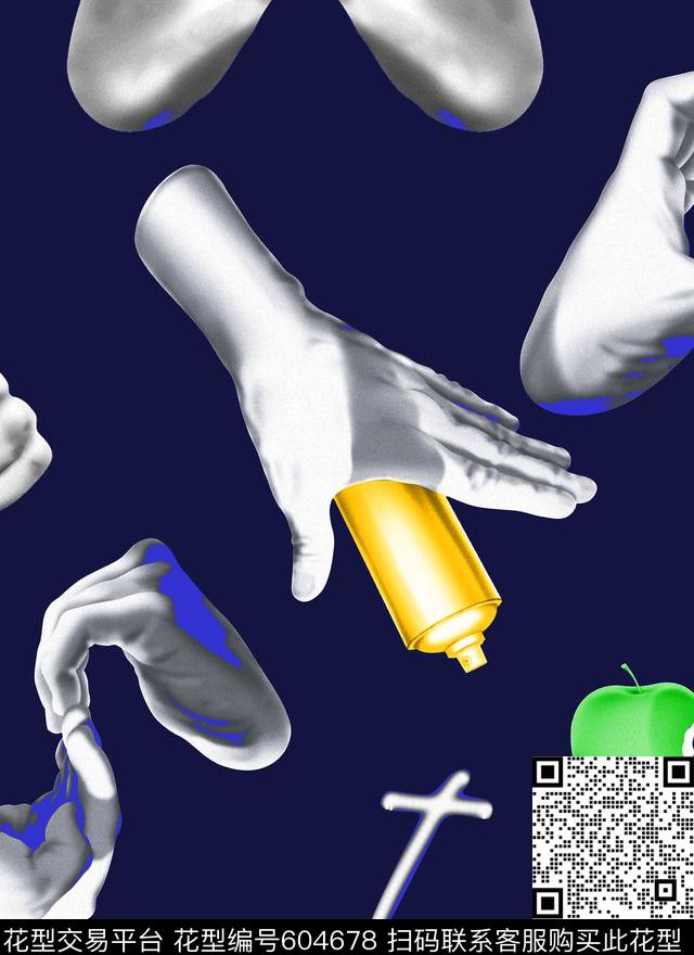 男女装华亿平台潮流黑白数码印花华亿平台下载（图片编号: 604678） - 瓦栏（Walan）