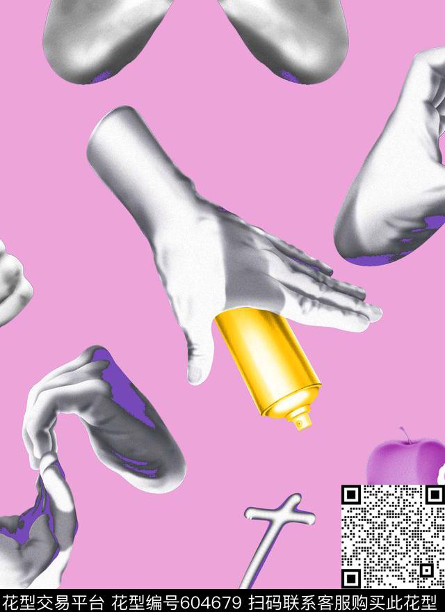 男女装华亿平台潮流黑白数码印花华亿平台下载（图片编号: 604679） - 瓦栏（Walan）