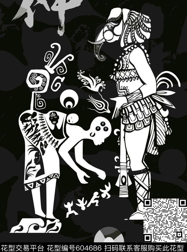 梦境神话邪恶神灵的交易复古神秘感传统印花华亿平台下载（图片编号: 604686） - 瓦栏（Walan）