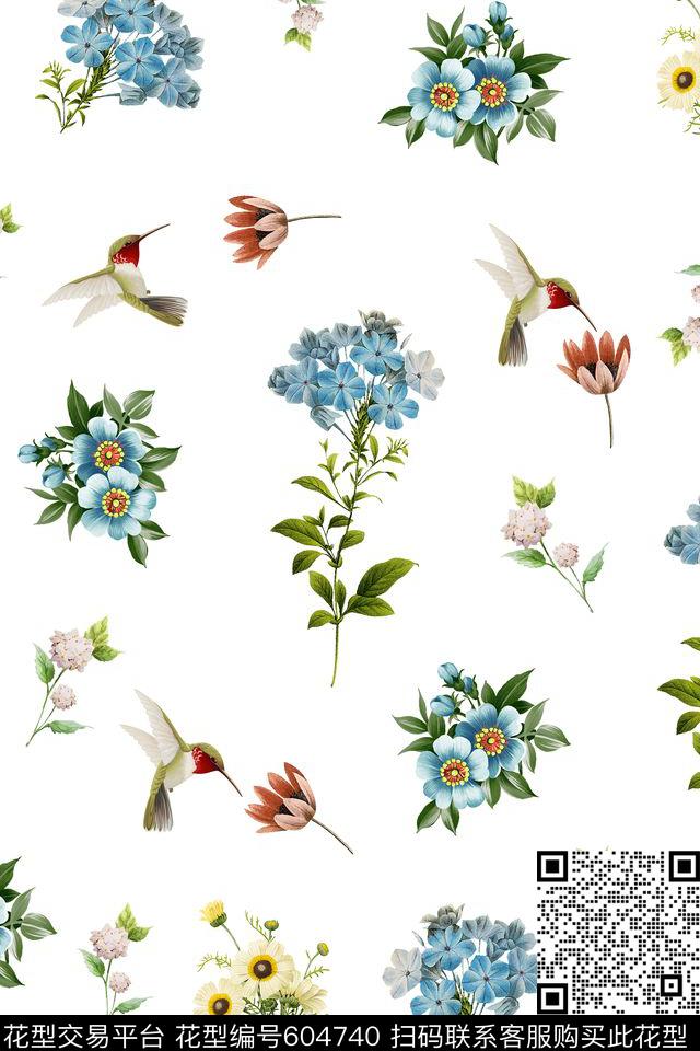 花朵小清新花卉花卉数码印花华亿平台下载（图片编号: 604740） - 瓦栏（Walan）