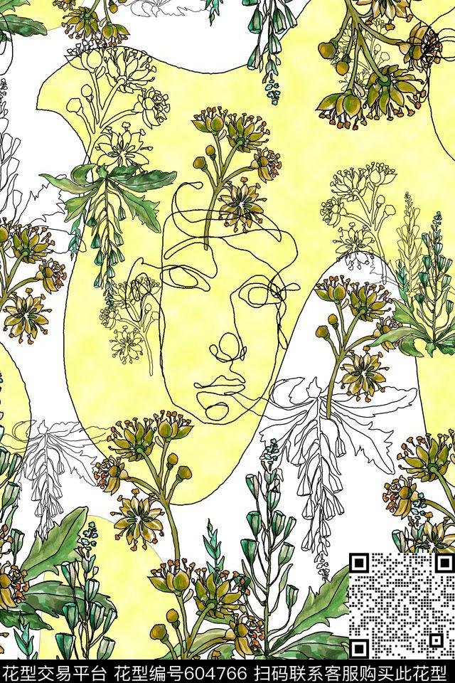 L.D~花卉L.D~线条L.D~水彩传统印花华亿平台下载（图片编号: 604766） - 瓦栏（Walan）