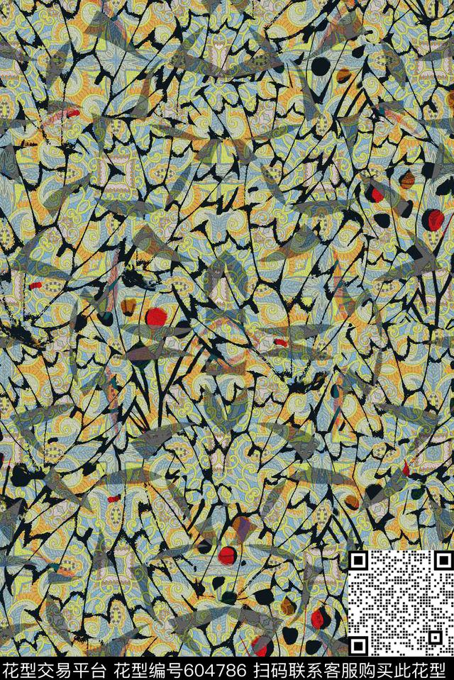 零点--泳装零点--女装抽象数码印花华亿平台下载（图片编号: 604786） - 瓦栏（Walan）