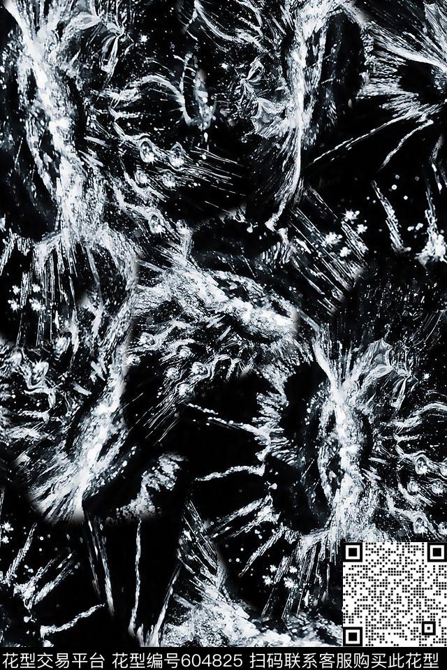 水波泼洒水纹数码印花华亿平台下载（图片编号: 604825） - 瓦栏（Walan）