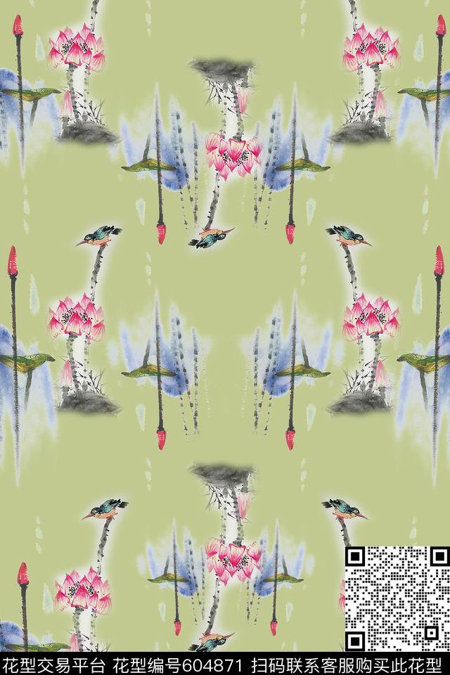写意鸟的天堂多色可选数码印花华亿平台下载（图片编号: 604871） - 瓦栏（Walan）