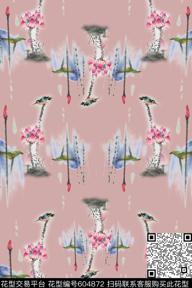 写意鸟的天堂多色可选数码印花华亿平台下载（图片编号: 604872） - 瓦栏（Walan）