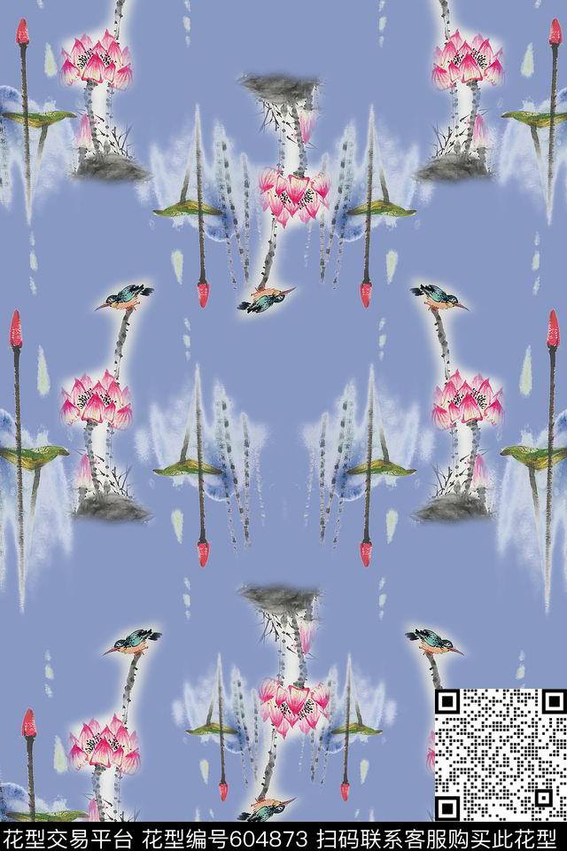 写意鸟的天堂多色可选数码印花华亿平台下载（图片编号: 604873） - 瓦栏（Walan）