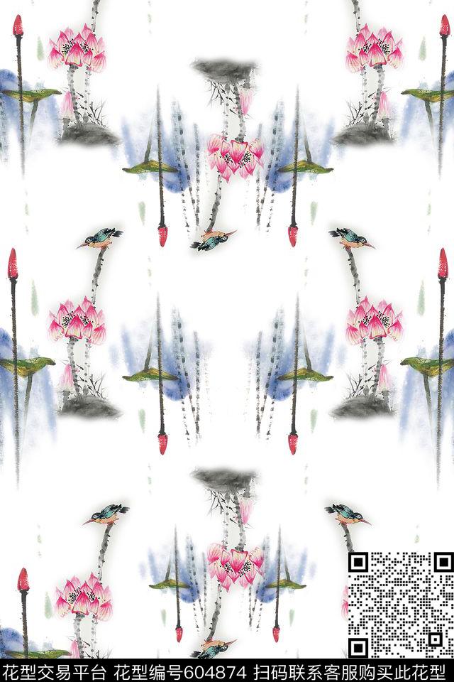 写意鸟的天堂多色可选数码印花华亿平台下载（图片编号: 604874） - 瓦栏（Walan）