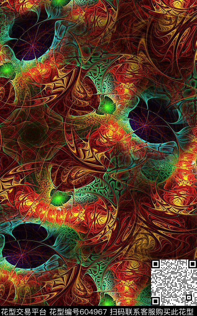 漩涡炫彩分形数码印花华亿平台下载（图片编号: 604967） - 瓦栏（Walan）