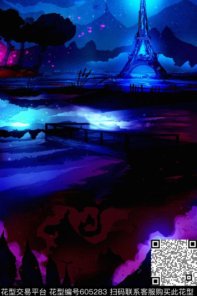 男装手绘油画数码印花华亿平台下载（图片编号: 605283） - 瓦栏（Walan）