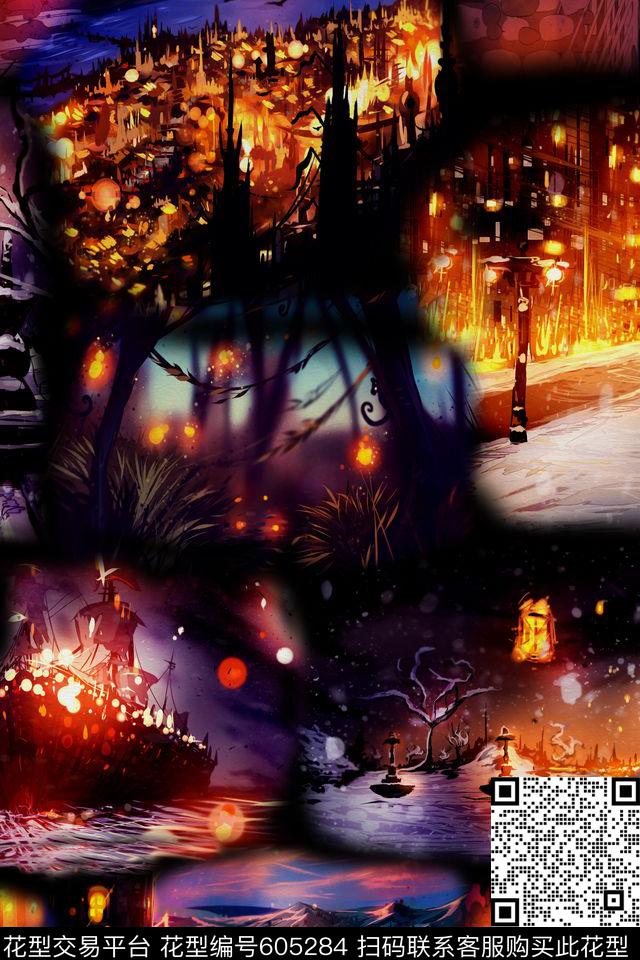 女装手绘油画数码印花华亿平台下载（图片编号: 605284） - 瓦栏（Walan）