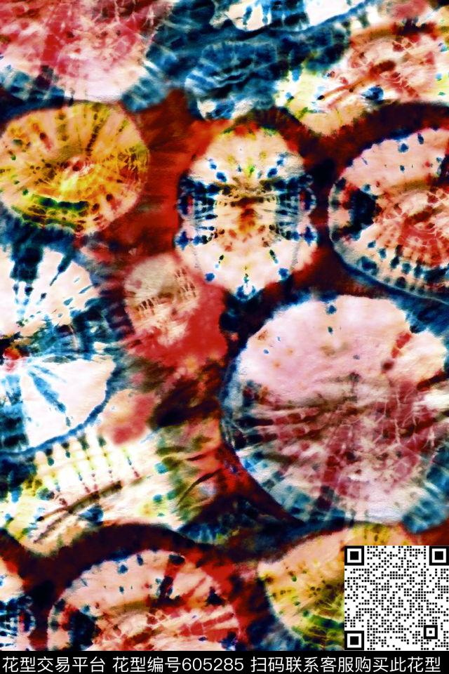 扎染华亿平台中国风男装数码印花华亿平台下载（图片编号: 605285） - 瓦栏（Walan）