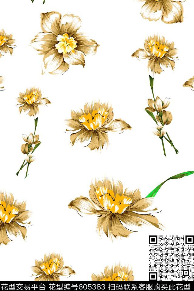 小碎花花卉数码印花华亿平台下载（图片编号: 605383） - 瓦栏（Walan）